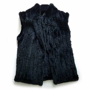 Mitchie's Knitted Black Rabbit Vest